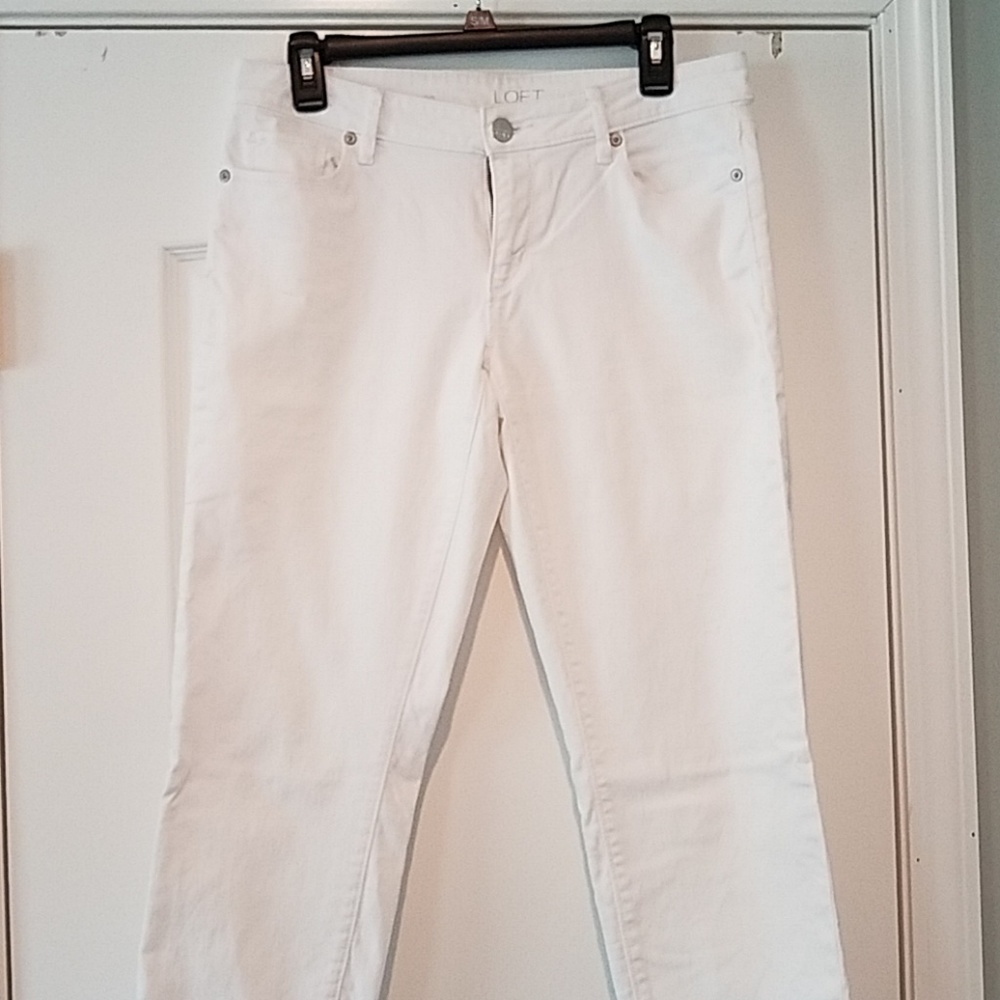 Cropped white jeans